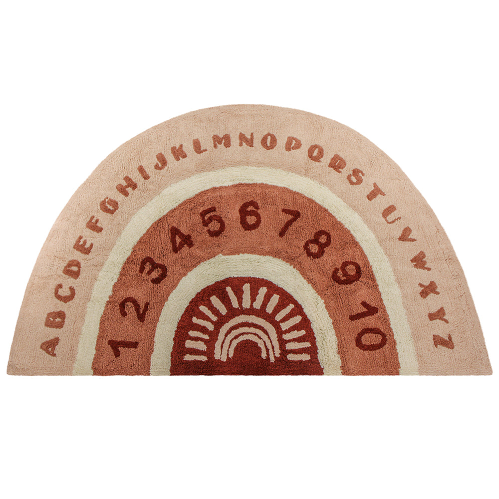 Tapete de Algodão Alfabeto Numérico Rosa