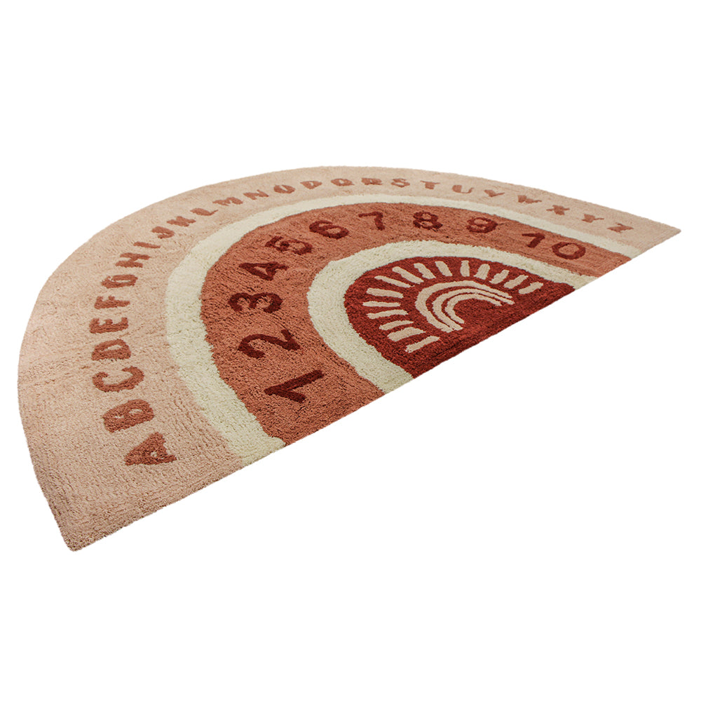 Tapete de Algodão Alfabeto Numérico Rosa
