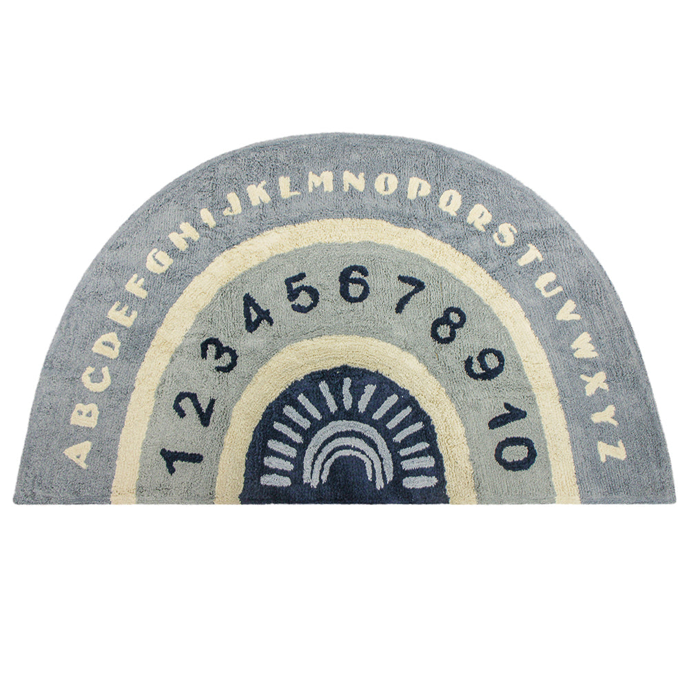 Tapete de Algodão Alfabeto Numérico Azul